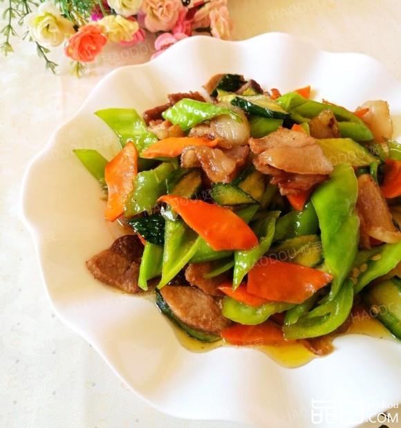 三蔬炒肉片