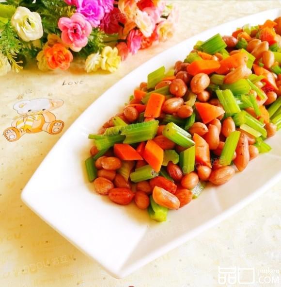 芹菜胡萝卜炝花生