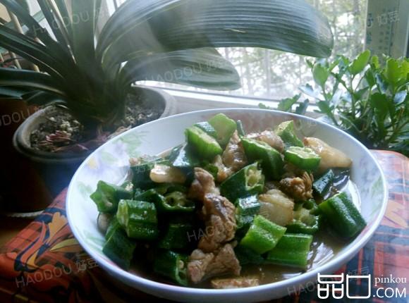 瘦肉炒秋葵