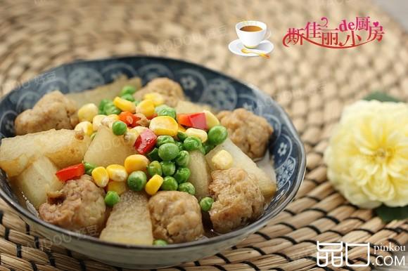 杂蔬冬瓜烧土豆丸