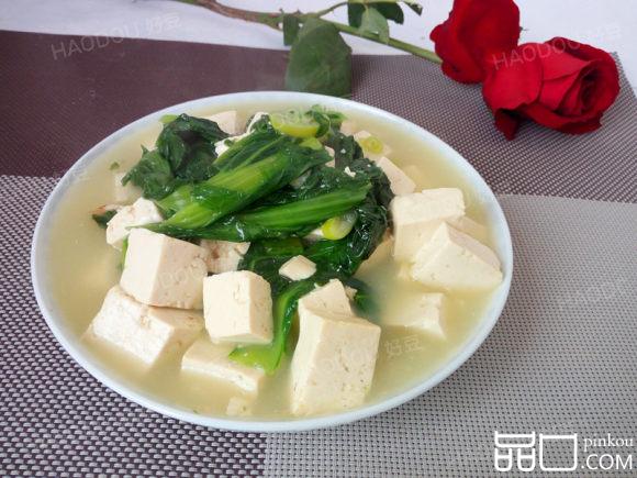 小白菜叶炖豆腐
