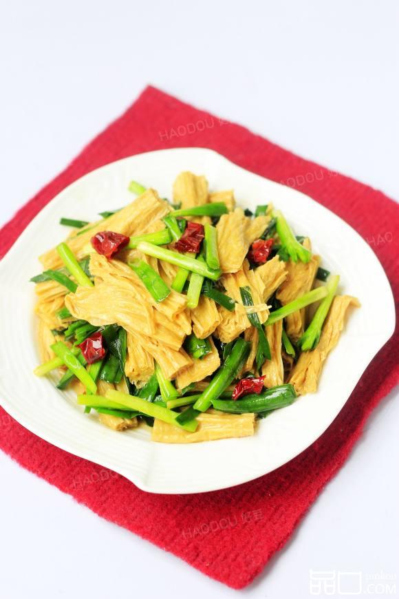 韭菜炒腐竹