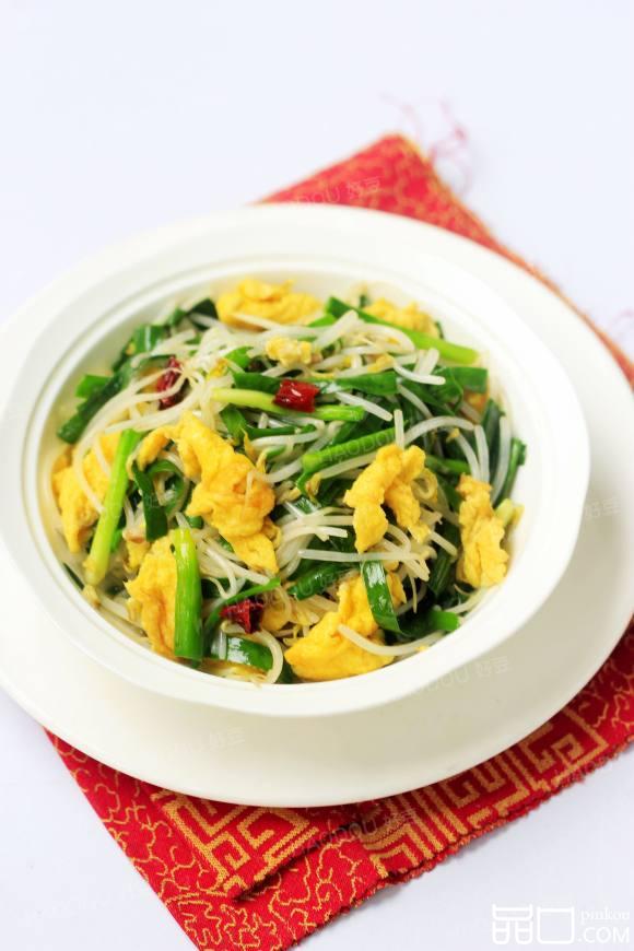 韭菜豆芽炒鸡蛋