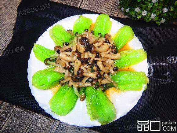 青菜蟹味菇汤