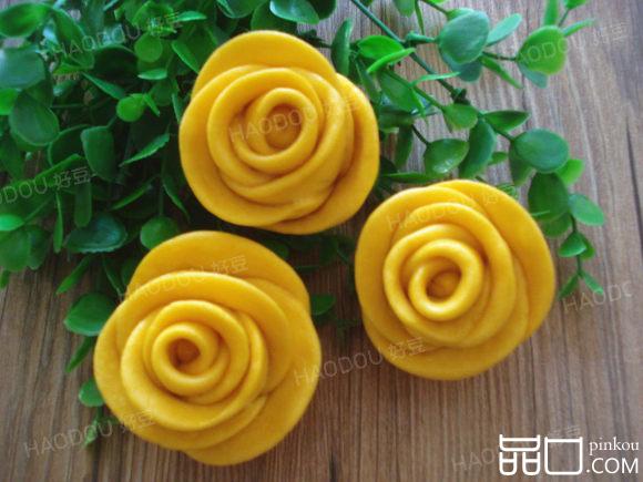 南瓜玫瑰花馒头#本味