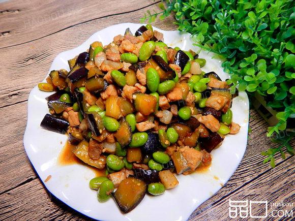 毛豆茄子烧肉丁