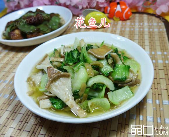 榨菜丝猪肚菇炒青菜