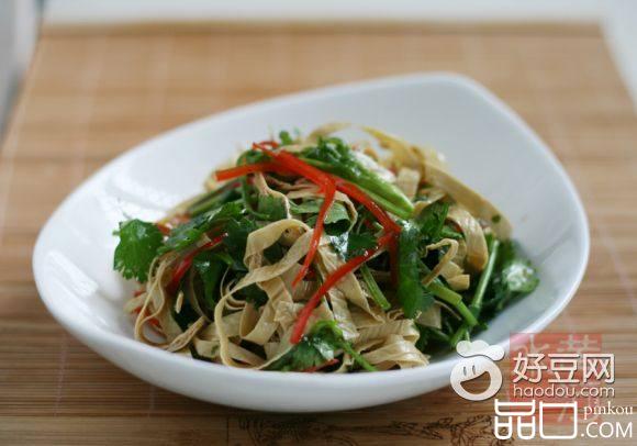 香菜拌豆腐皮