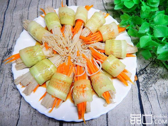 黄瓜金针菇卷