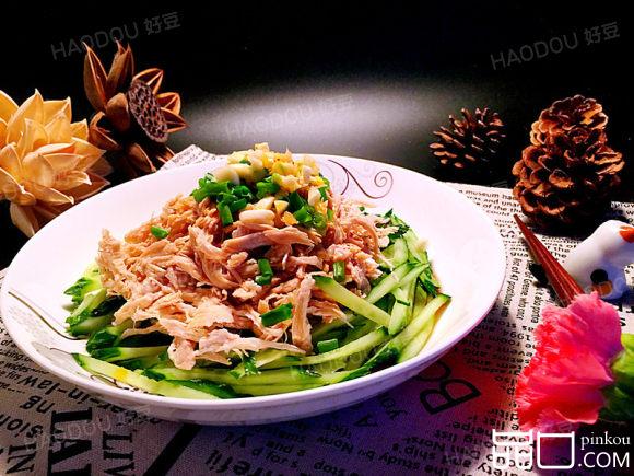凉拌鸡丝#多效护理一