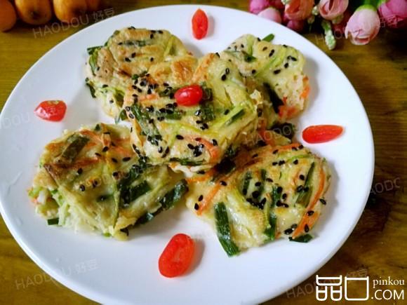 红绿丝鸡蛋饼