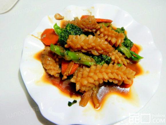 西兰花炒鱿鱼花
