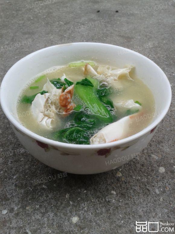 油菜煮螃蟹汤