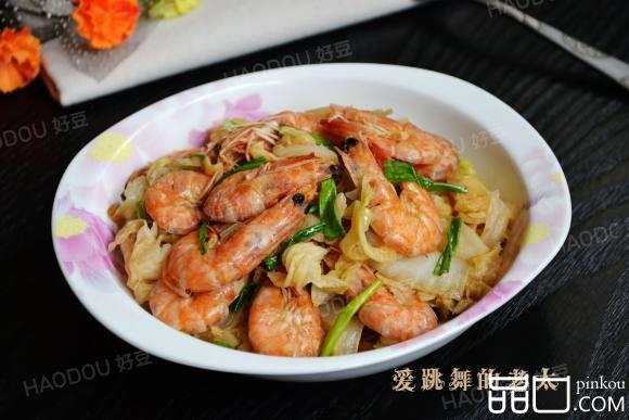 软壳虾炒白菜