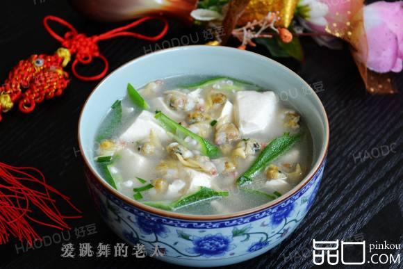 秋葵蛤蜊豆腐汤
