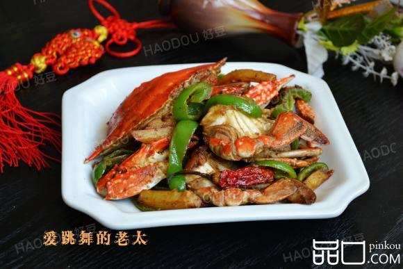 土豆青椒炒膏蟹