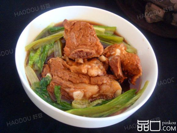 酱炖排骨油麦菜