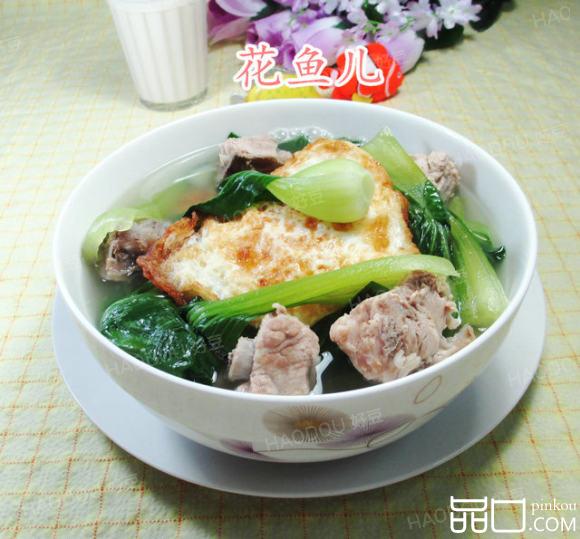 青菜荷叶蛋排骨汤