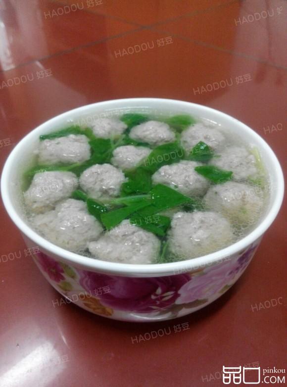 小青菜肉圆汤