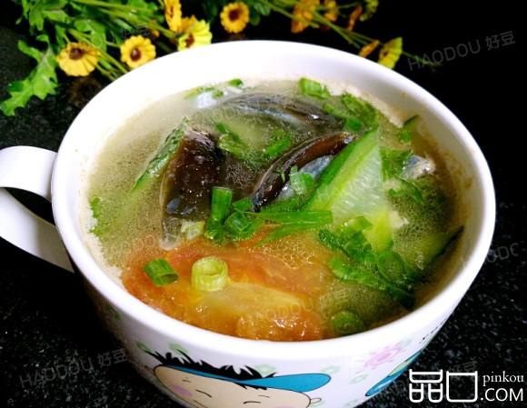 番茄黄瓜皮蛋汤