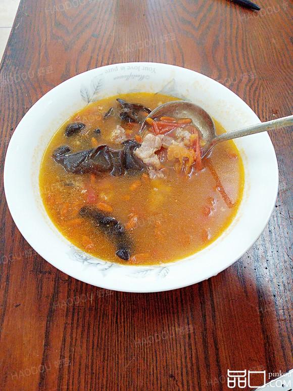 番茄木耳肉片汤