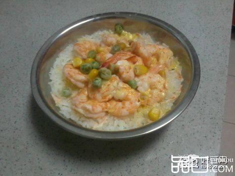 虾仁黄萝卜芝士焗饭