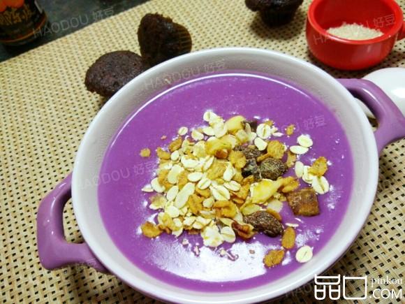 燕麦紫薯糊#多效护理