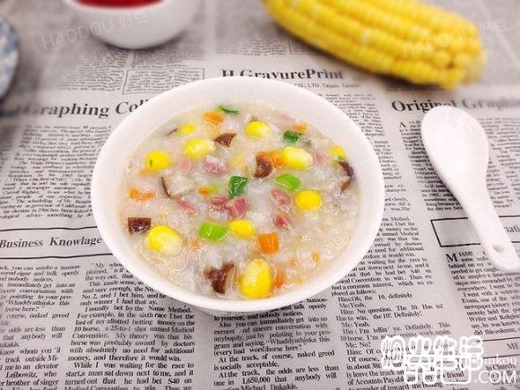 火腿香菇玉米粥