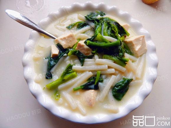 青菜豆腐年糕汤