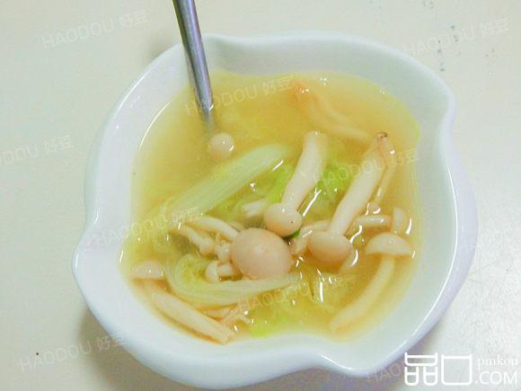 娃娃菜白玉菇汤