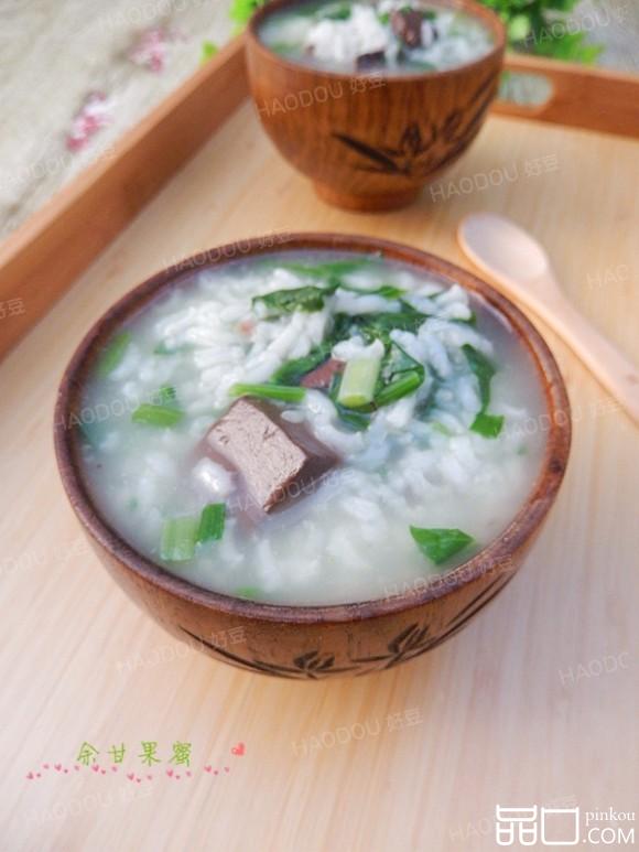 菠菜猪血粥