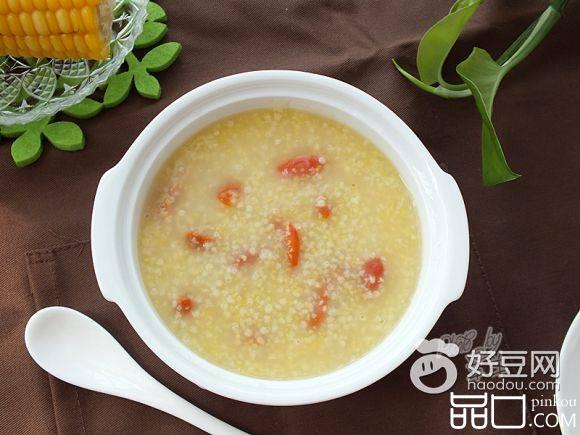 小米玉米渣枸杞粥