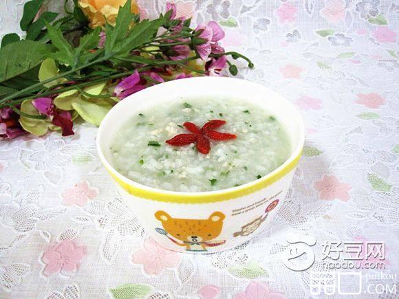 鸡蓉荠菜粥