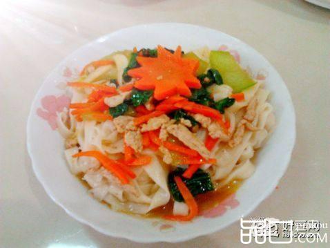 肉丝拌宽叶面