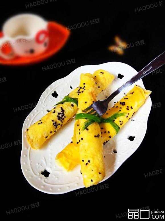 黑芝麻鸡蛋卷