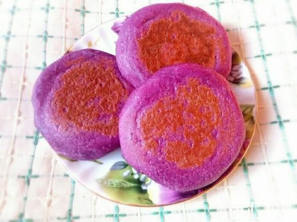发面紫薯饼