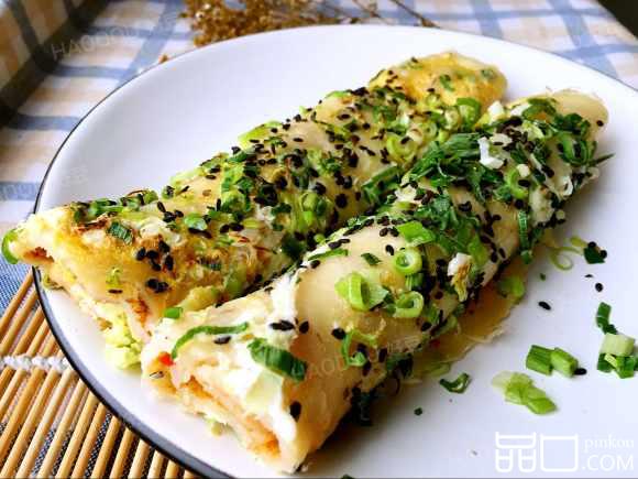 香葱芝麻蛋饼