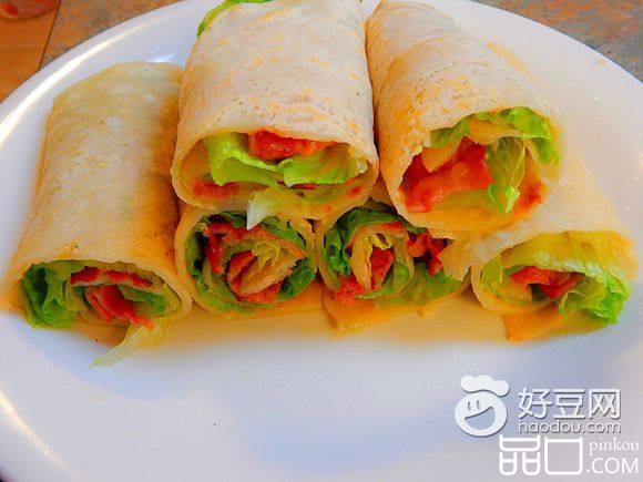 生菜培根卷饼