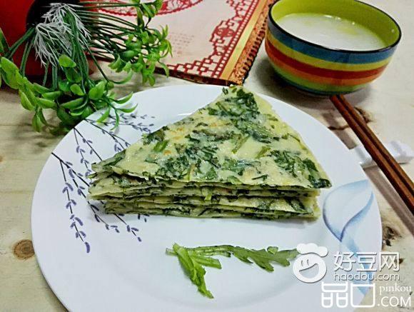 茼蒿鸡蛋饼