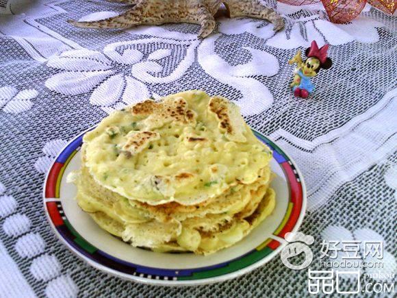 鸡蛋葱香豆渣松饼