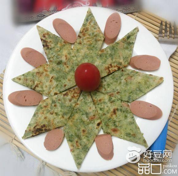 火腿肠香菜鸡蛋饼