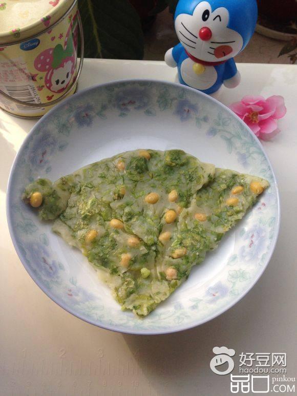 芹菜叶黄豆煎饼
