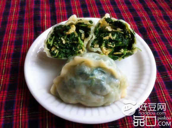韭菜苋菜鸡蛋蒸饺