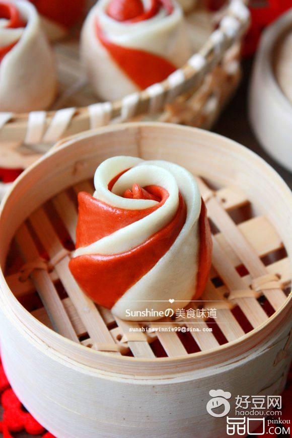双色玫瑰馒头