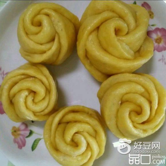黄色玫瑰花馒头