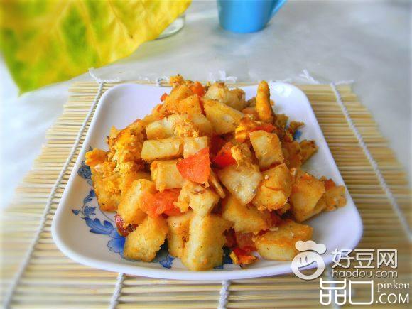 鸡蛋柿子炒馒头丁