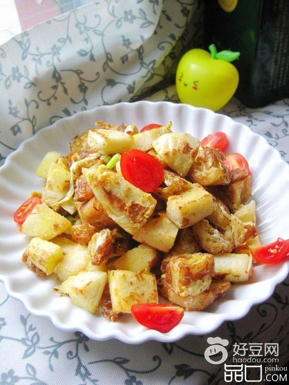 蛋液煎炒馒头