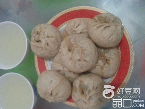 麦麸面双馅包子