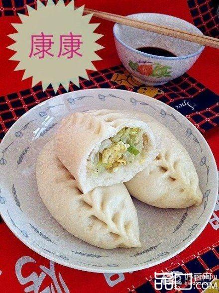 白菜鸡蛋素蒸包