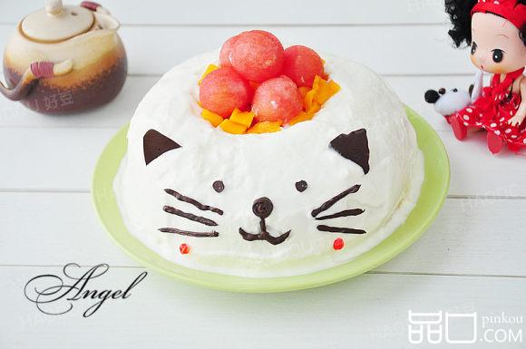 猫 咪水果奶油蛋糕